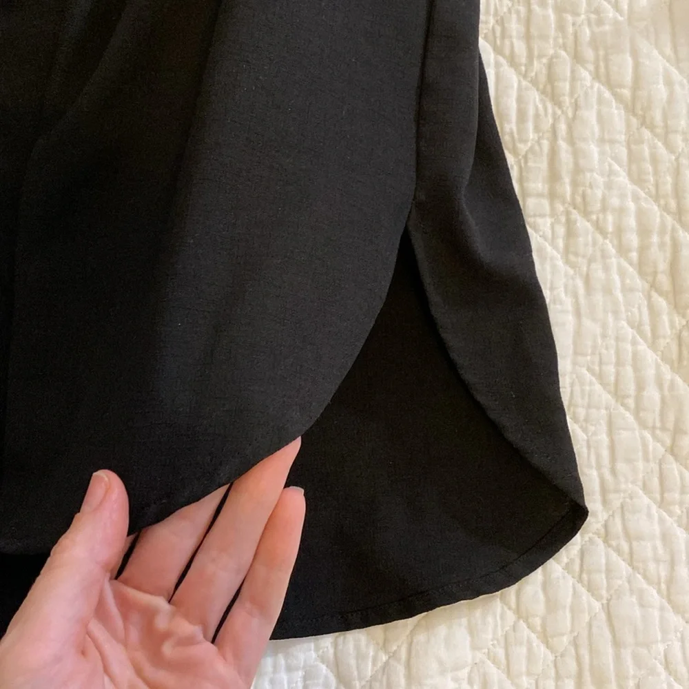 Pleione black button down off the shoulder too Small - Picture 6 of 8